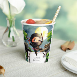 Eenvoudige shuriken ninja verjaardag papieren bekers