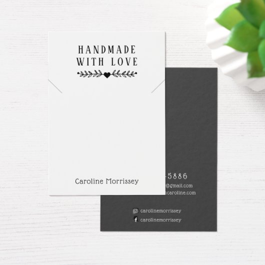 Eenvoudige Sieraden Ketting Display Grijs Karton Visitekaartje (Bureau)