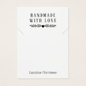 Eenvoudige Sieraden Ketting Display Grijs Karton Visitekaartje (Voorkant)