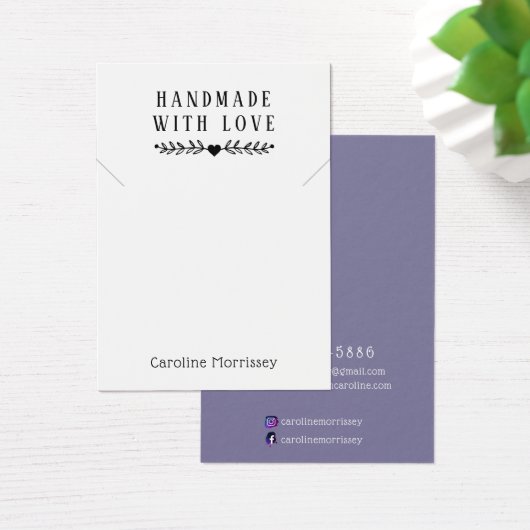 Eenvoudige Sieraden Ketting Display Paarse Kaart (Bureau)