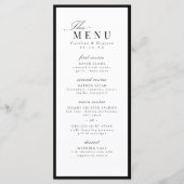 Eenvoudige sierlijke script typografie bruiloft menu (Voorkant)
