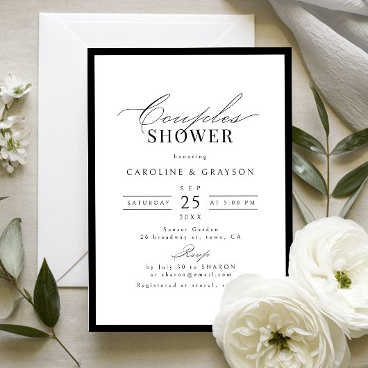 Eenvoudige sierlijke script typografie koppels bru kaart