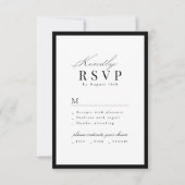 Eenvoudige sierlijke script typografie QR-code bru RSVP Kaartje (Voorkant)