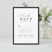 Eenvoudige sierlijke script typografie QR-code bru RSVP Kaartje (Staand voorkant)