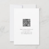 Eenvoudige sierlijke script typografie QR-code bru RSVP Kaartje (Achterkant)