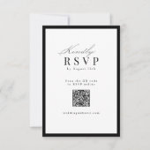 Eenvoudige sierlijke script typografie QR-code bru RSVP Kaartje (Voorkant)