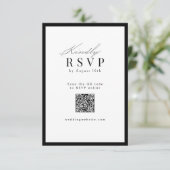 Eenvoudige sierlijke script typografie QR-code bru RSVP Kaartje (Staand voorkant)