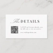 Eenvoudige sierlijke script typografie QR-code det Plaatskaartje (Voorkant)