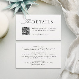 Eenvoudige sierlijke script typografie QR-code det Plaatskaartje