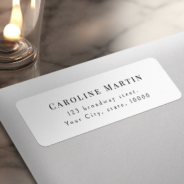 Eenvoudige sierlijke script typografie retouradres etiket