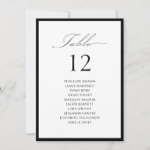 Eenvoudige sierlijke scripttafel nummer zitplaatsk kaart (Voorkant)
