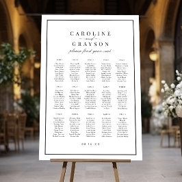Eenvoudige sierlijke typografie huwelijks zitplaat