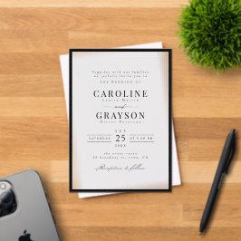 Eenvoudige sierlijke typografie klassiek bruiloft acryl uitnodigingen
