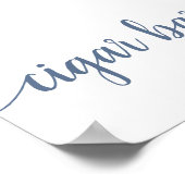 Eenvoudige sigarenbalk | Dusty Blue elk event teke Poster (Hoek)