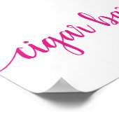 Eenvoudige sigarenbalk | Hot Pink elk event teken Poster (Hoek)