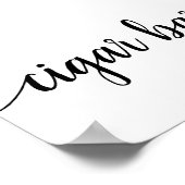 Eenvoudige sigarenbalk | Zwart script elk eventtek Poster (Hoek)