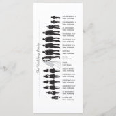 Eenvoudige Silhouet Huwelijksprogramma Kaart (Achterkant)