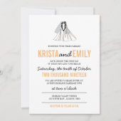 Eenvoudige Silhouetten bruiloft uitnodiging (Voorkant)