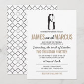 Eenvoudige Silhouetten bruiloft uitnodiging (Voorkant / Achterkant)