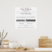 Eenvoudige Silhouetten Huwelijksprogramma Poster (Keuken)