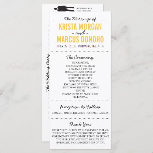 Eenvoudige Silhouetten Programma Rack Kaart-30 Programmakaart (Voorkant / Achterkant)