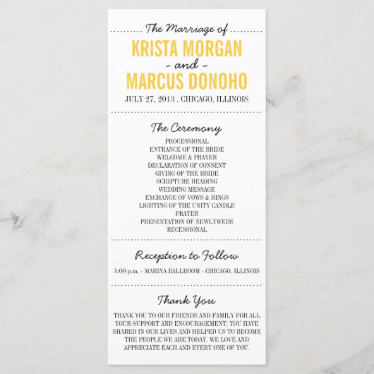 Eenvoudige Silhouetten Programma Rack Kaart-30 Programmakaart (Voorkant)