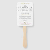 Eenvoudige Silhouetten Trouwprogramma Hand Fan Handwaaier (Achterkant)
