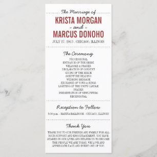 Eenvoudige Silhouettes Weddenprogramma-rackkaart 3 Programmakaart