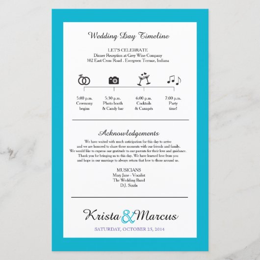 Eenvoudige Silhouettes Weddenschap tijdlijn ventil (Voorkant)