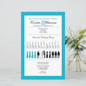 Eenvoudige Silhouettes Wedding Program Fan (Staand voorkant)