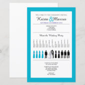 Eenvoudige Silhouettes Wedding Program Fan (Voorkant / Achterkant)