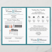 Eenvoudige Silhouettes Wedding Program Fan (Voorkant)