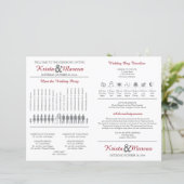 Eenvoudige Silhouettes Wedding Program Fan (Staand voorkant)