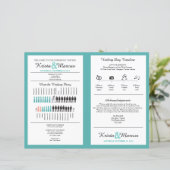 Eenvoudige Silhouettes Wedding Program Fan (Staand voorkant)