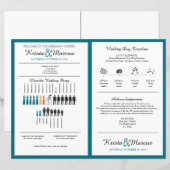 Eenvoudige Silhouettes Wedding Program Fan (Voorkant / Achterkant)