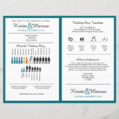 Eenvoudige Silhouettes Wedding Program Fan (Voorkant)