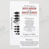 Eenvoudige Silhouettes Wedding Program Rack Kaart (Voorkant / Achterkant)