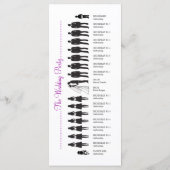 Eenvoudige Silhouettes Wedding Program Rack Kaart  (Achterkant)