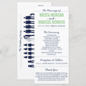 Eenvoudige Silhouettes Wedding Program Rack Kaart (Voorkant / Achterkant)
