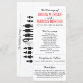 Eenvoudige Silhouettes Wedding Program Rack Kaart (Voorkant / Achterkant)