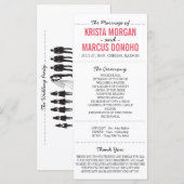 Eenvoudige Silhouettes Wedding Program Rack Kaart (Voorkant / Achterkant)