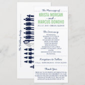 Eenvoudige Silhouettes Wedding Program Rack Kaart (Voorkant / Achterkant)