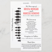 Eenvoudige Silhouettes Wedding Program Rack Kaart (Voorkant / Achterkant)
