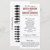 Eenvoudige Silhouettes Wedding Program Rack Kaart (Voorkant / Achterkant)
