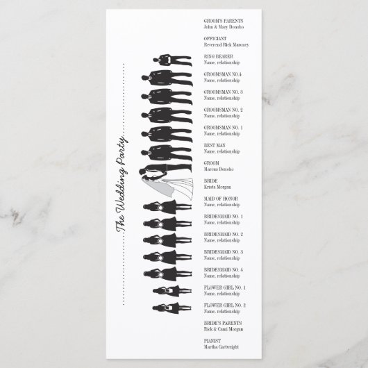 Eenvoudige Silhouettes Wedding Program Rack Kaart (Achterkant)