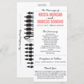 Eenvoudige Silhouettes Wedding Program Rack Kaart (Voorkant / Achterkant)