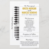Eenvoudige Silhouettes Wedding Program Rack Kaart (Voorkant / Achterkant)