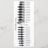 Eenvoudige Silhouettes Wedding Program Rack Kaart  (Achterkant)