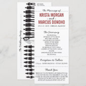 Eenvoudige Silhouettes Wedding Program Rack Kaart  (Voorkant / Achterkant)