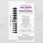 Eenvoudige Silhouettes Wedding Program Rack Kaart (Voorkant / Achterkant)